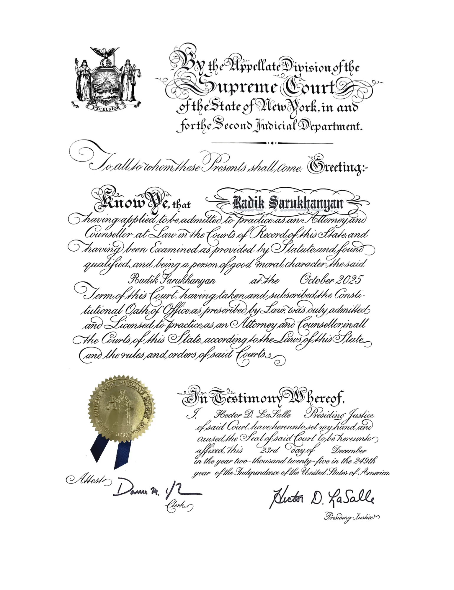 New York State Admission